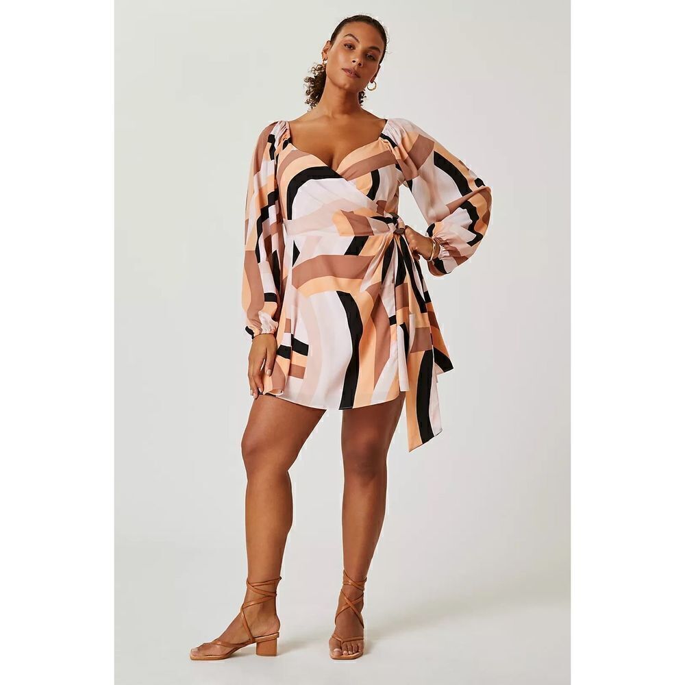 Anthropologie Hutch Geo Wrap Mini Dress size L